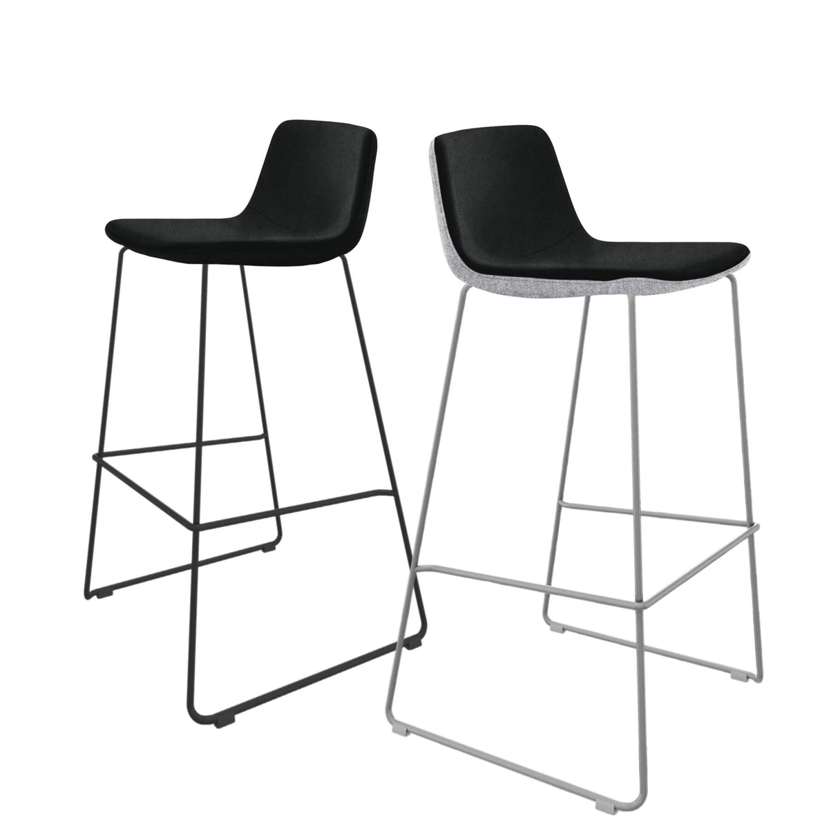 TWIST&SIT Barhocker | Kufengestell, 735 mm Sitzhöhe, Wollbezug VELITO