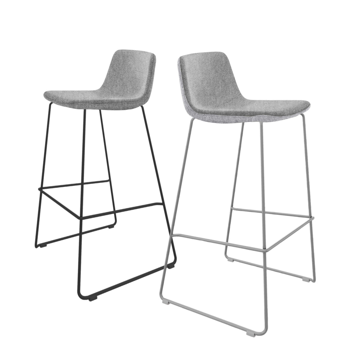 TWIST&SIT Barhocker | Kufengestell, 735 mm Sitzhöhe, Wollbezug VELITO