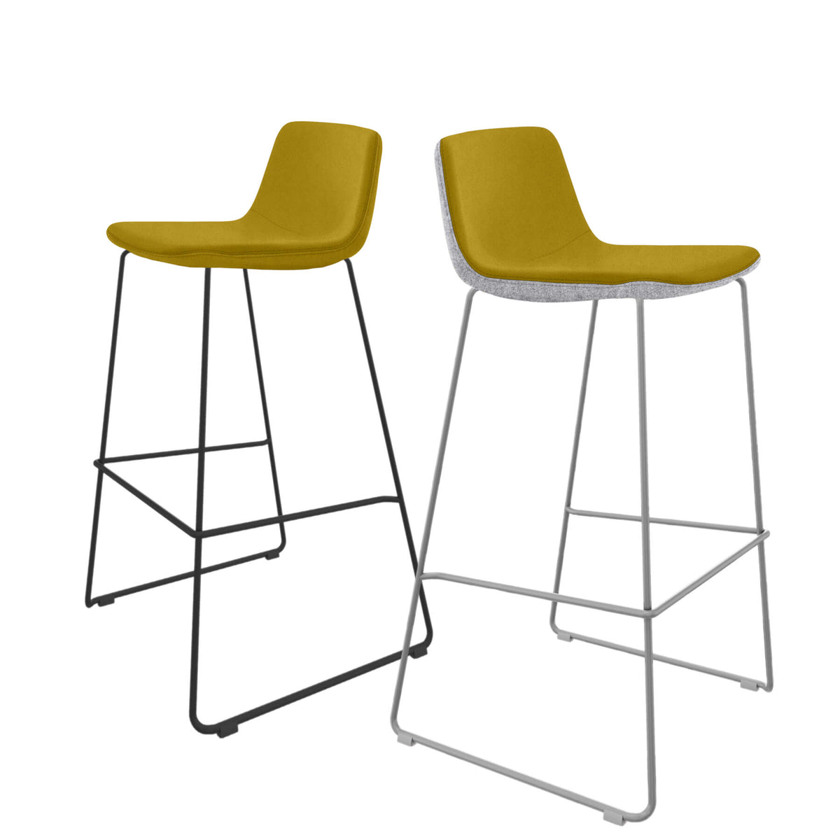 TWIST&SIT Barhocker | Kufengestell, 735 mm Sitzhöhe, Wollbezug VELITO