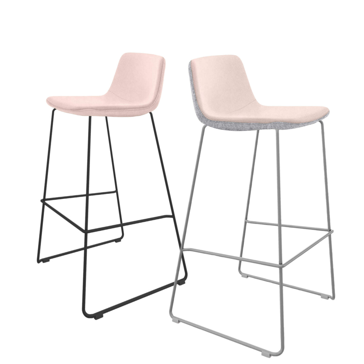 TWIST&SIT Barhocker | Kufengestell, 735 mm Sitzhöhe, Wollbezug VELITO
