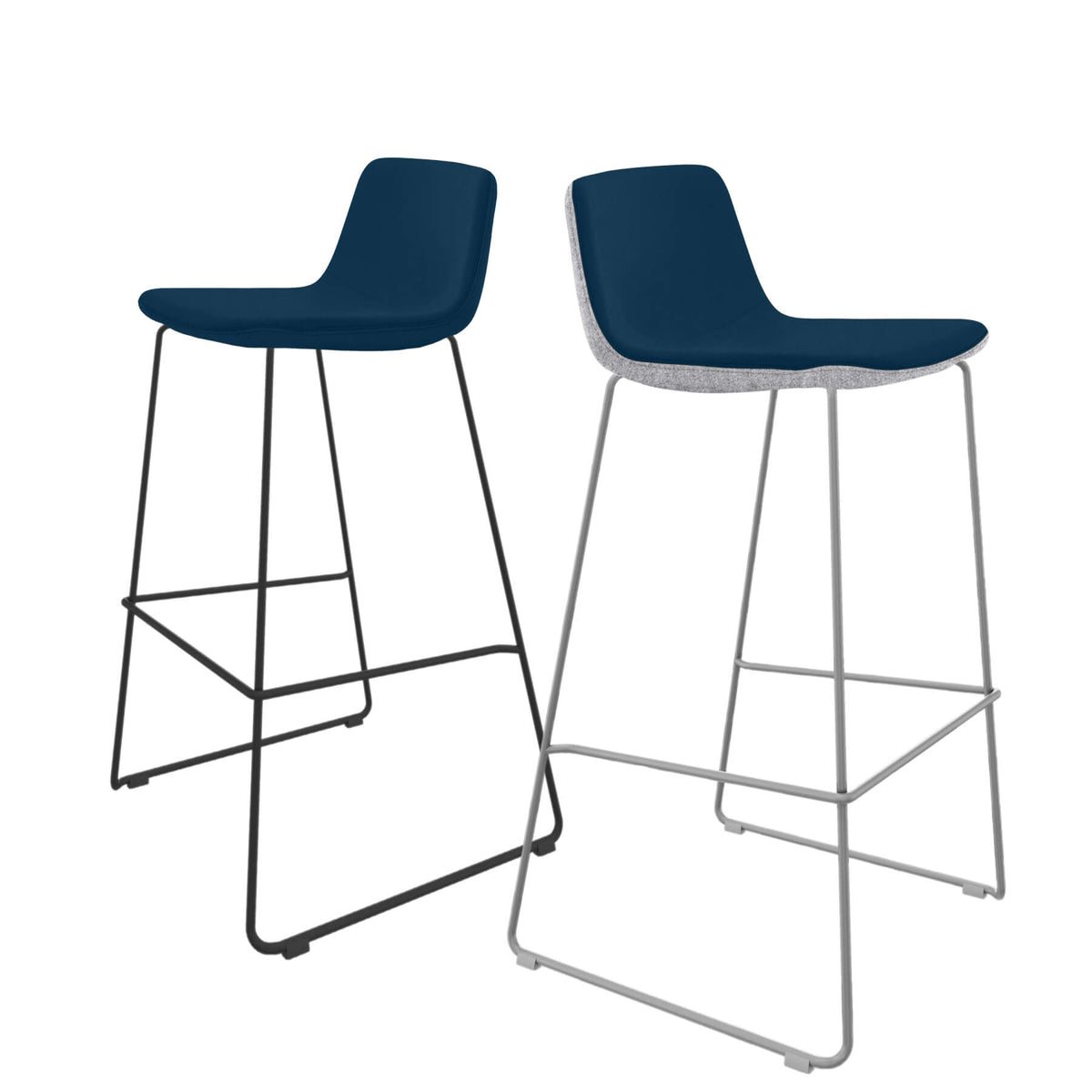 TWIST&SIT Barhocker | Kufengestell, 735 mm Sitzhöhe, Wollbezug VELITO