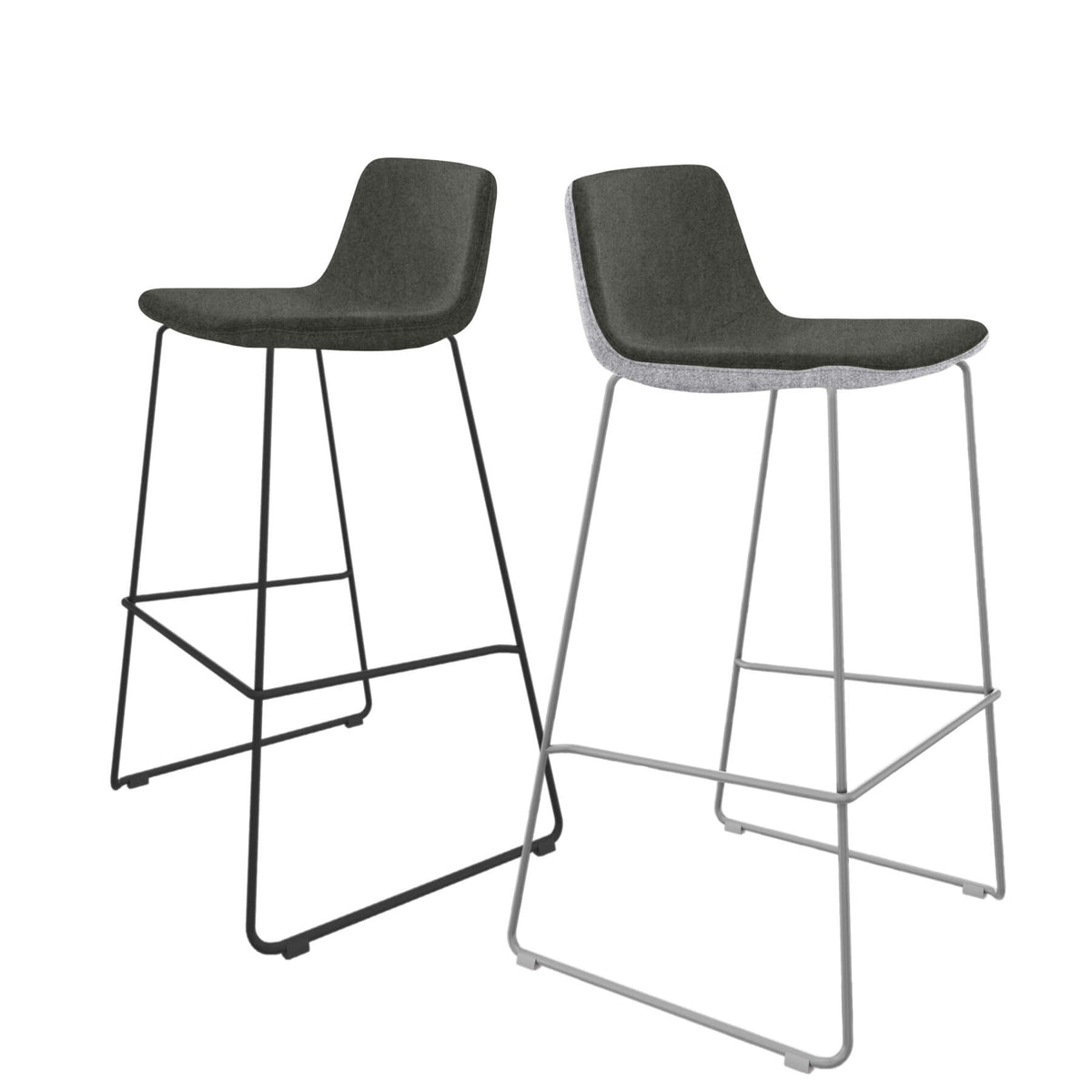 TWIST&SIT Barhocker | Kufengestell, 735 mm Sitzhöhe, Wollbezug VELITO