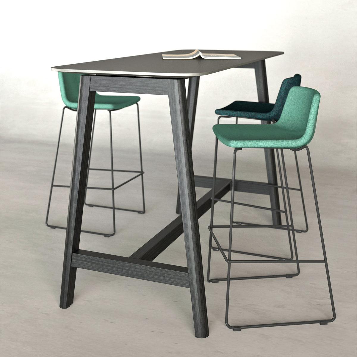 TWIST&SIT Barhocker | Kufengestell, 735 mm Sitzhöhe, Wollbezug VELITO