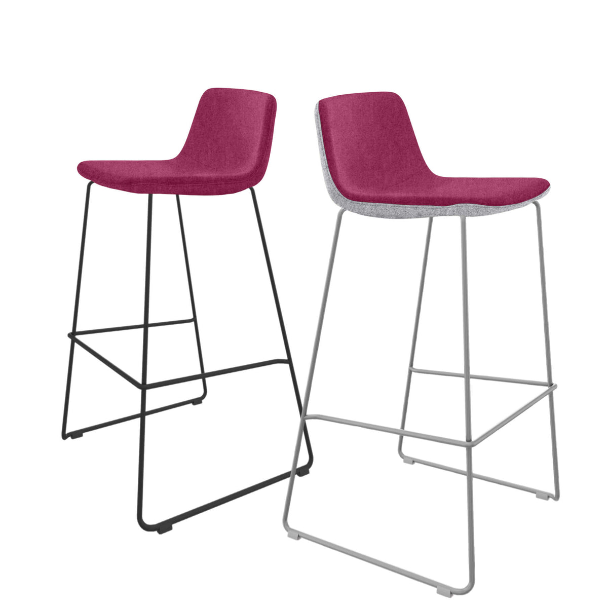 TWIST&SIT Barhocker | Kufengestell, 735 mm Sitzhöhe, Wollbezug VELITO