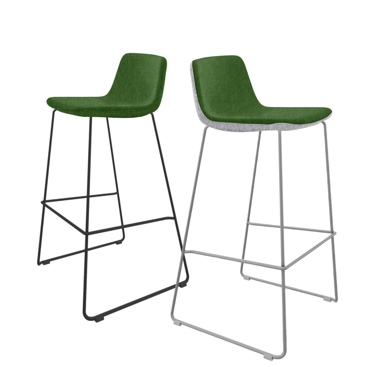 TWIST&SIT Barhocker | Kufengestell, 735 mm Sitzhöhe, Wollbezug VELITO
