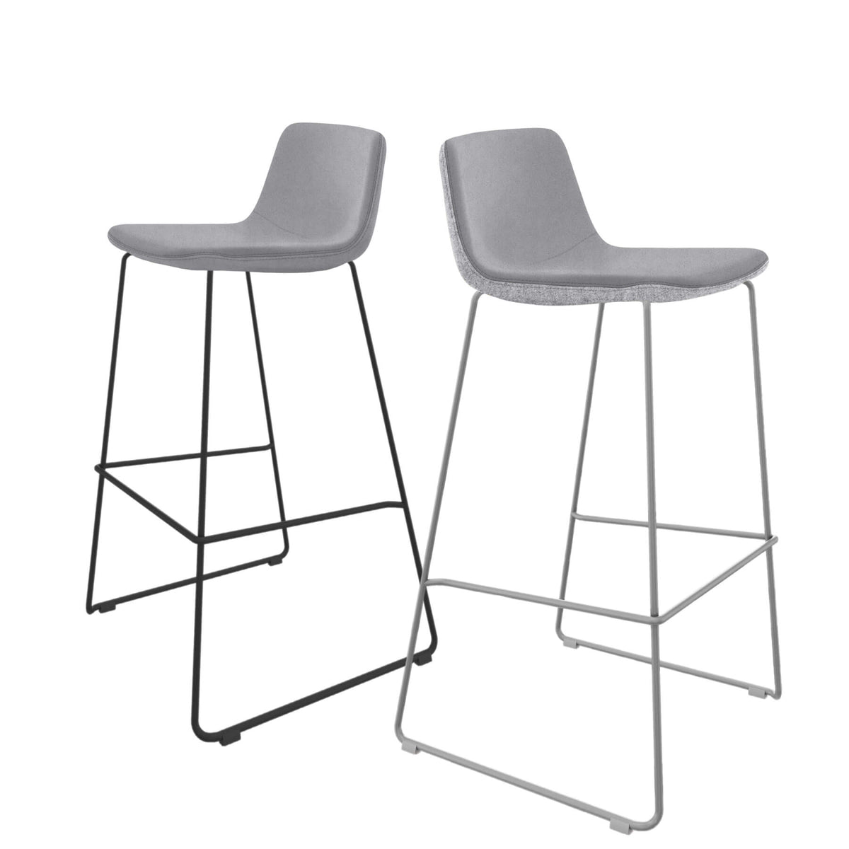TWIST&SIT Barhocker | Kufengestell, 735 mm Sitzhöhe, Wollbezug VELITO