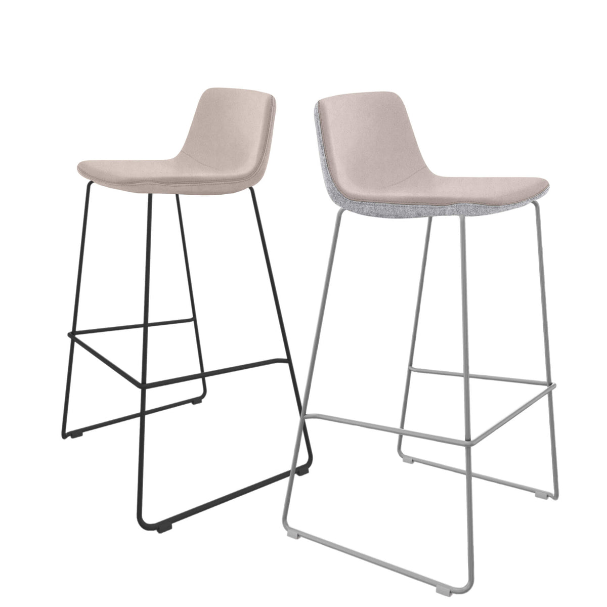 TWIST&SIT Barhocker | Kufengestell, 735 mm Sitzhöhe, Wollbezug VELITO