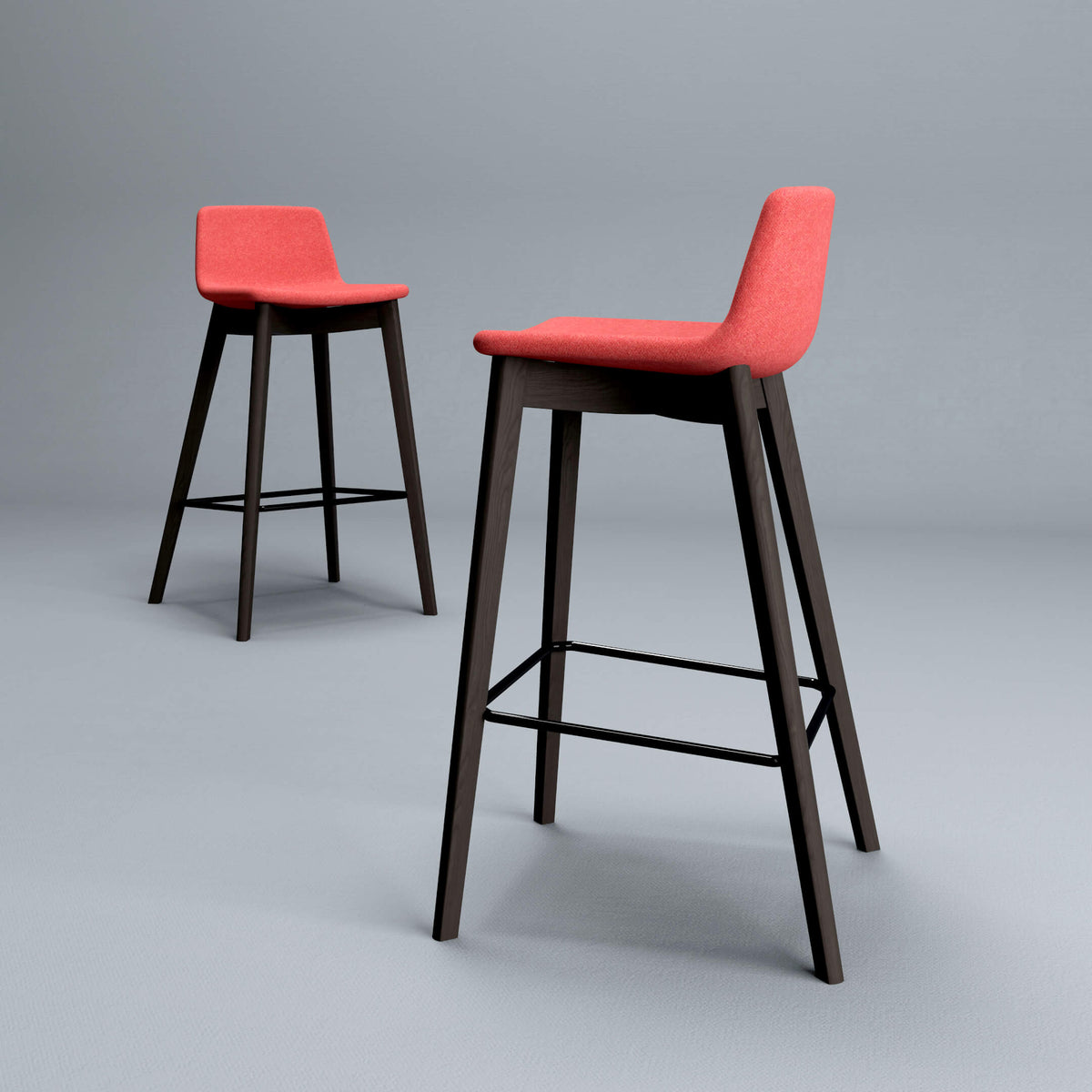 TWIST&SIT Tabouret de bar | Structure en bois massif, hauteur d’assise de 735 mm, revêtement en laine VELITO  - 5 Lightbox Main Image