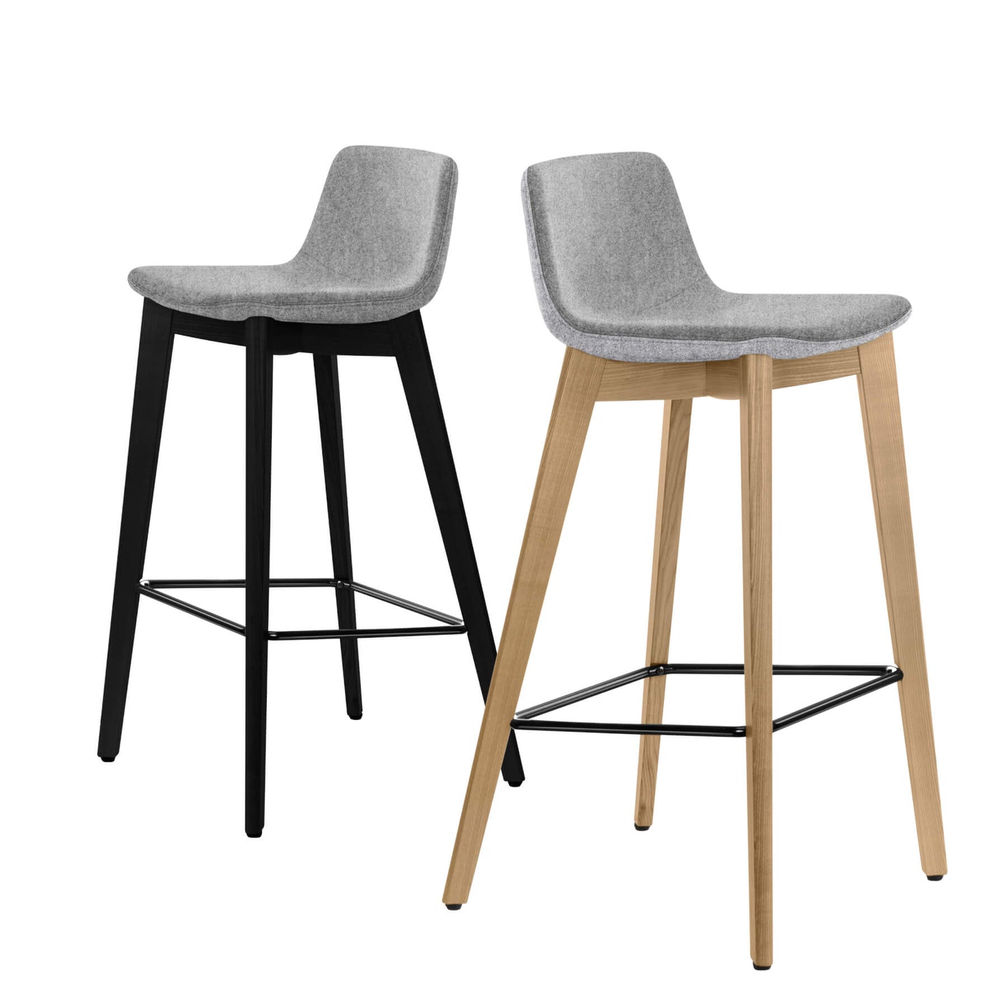 TWIST&amp;SIT bar stool | Solid wood frame, 735 mm seat height, wool cover VELITO