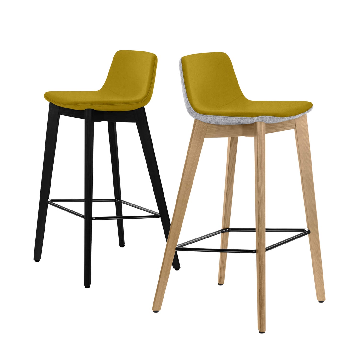 TWIST&amp;SIT bar stool | Solid wood frame, 735 mm seat height, wool cover VELITO