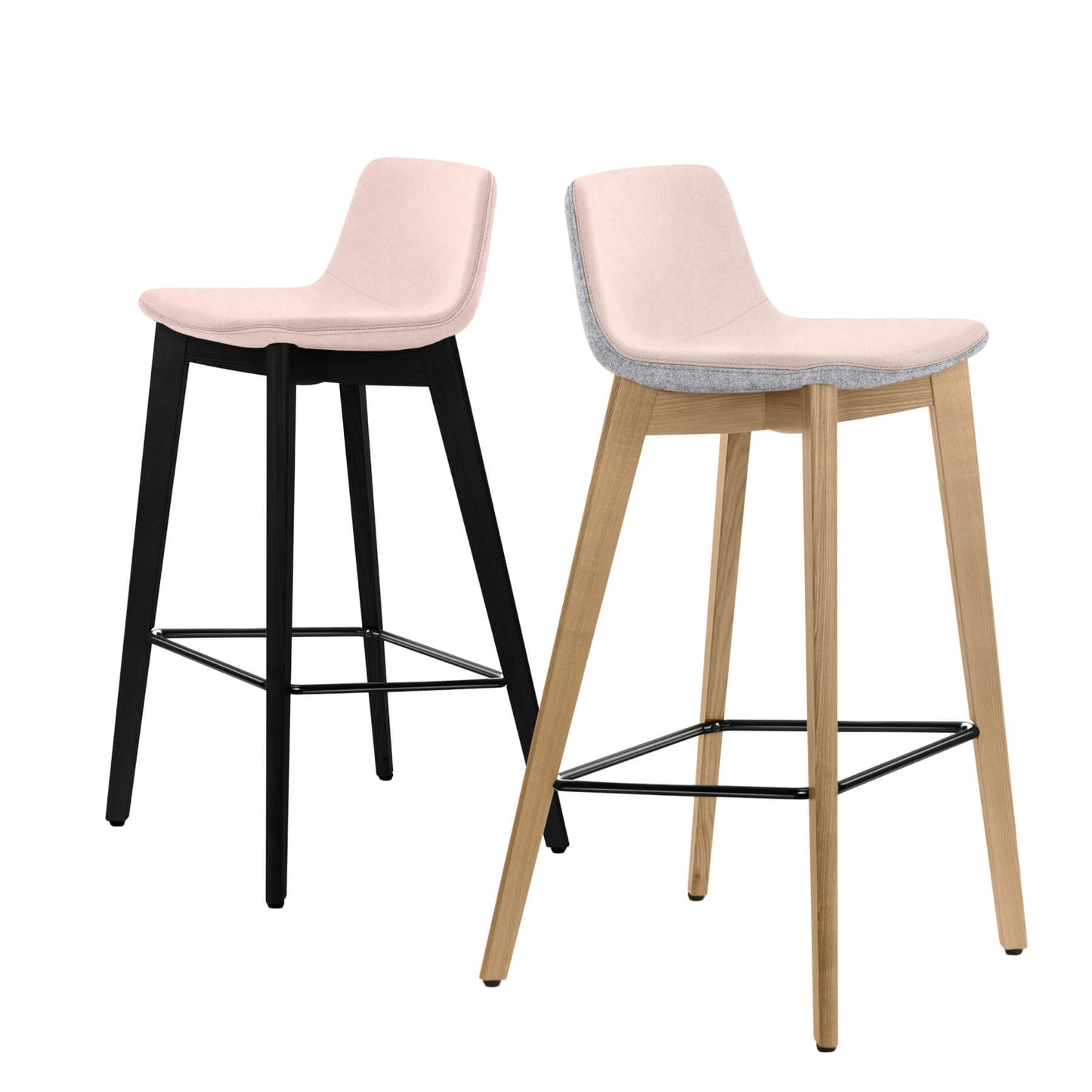 TWIST&amp;SIT bar stool | Solid wood frame, 735 mm seat height, wool cover VELITO