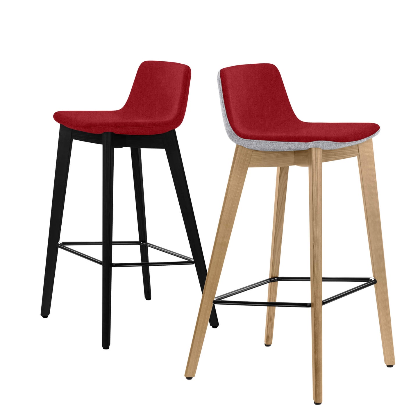 TWIST&amp;SIT bar stool | Solid wood frame, 735 mm seat height, wool cover VELITO