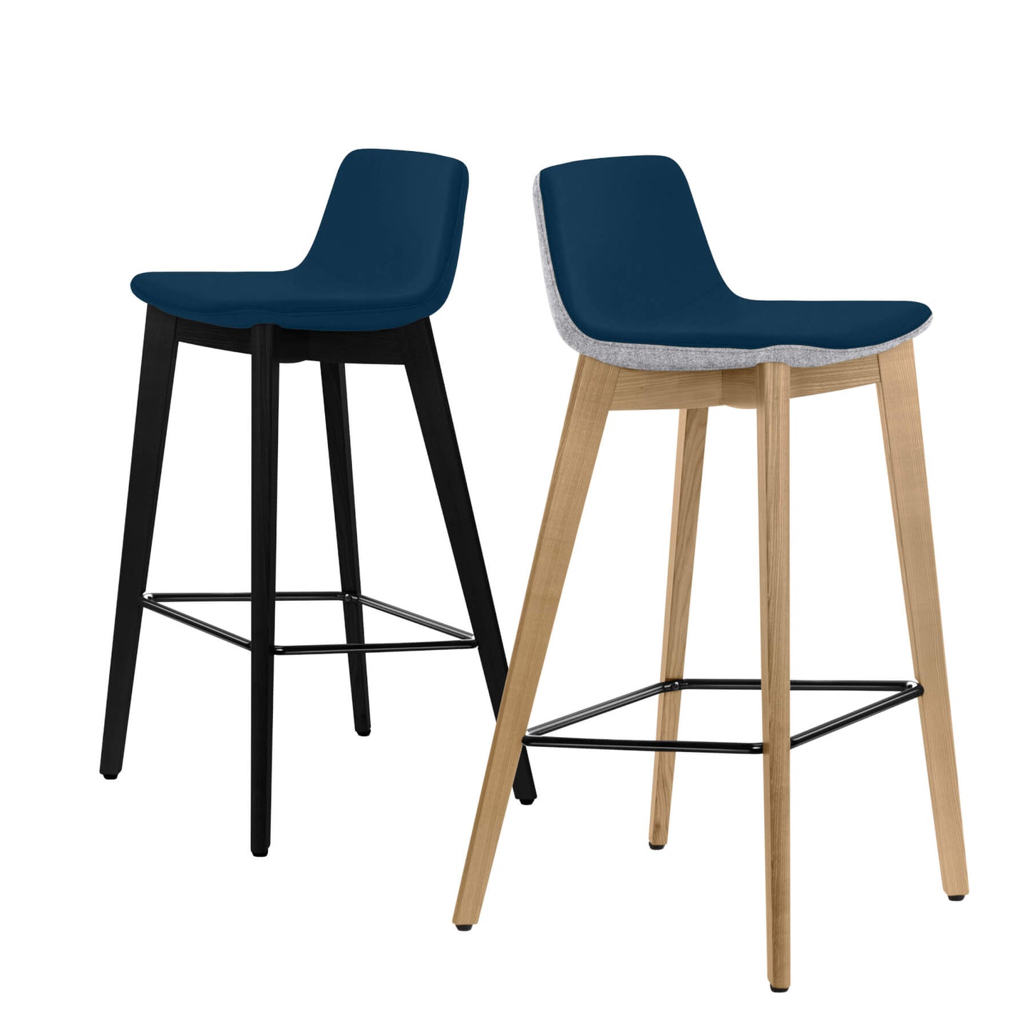 TWIST&amp;SIT bar stool | Solid wood frame, 735 mm seat height, wool cover VELITO