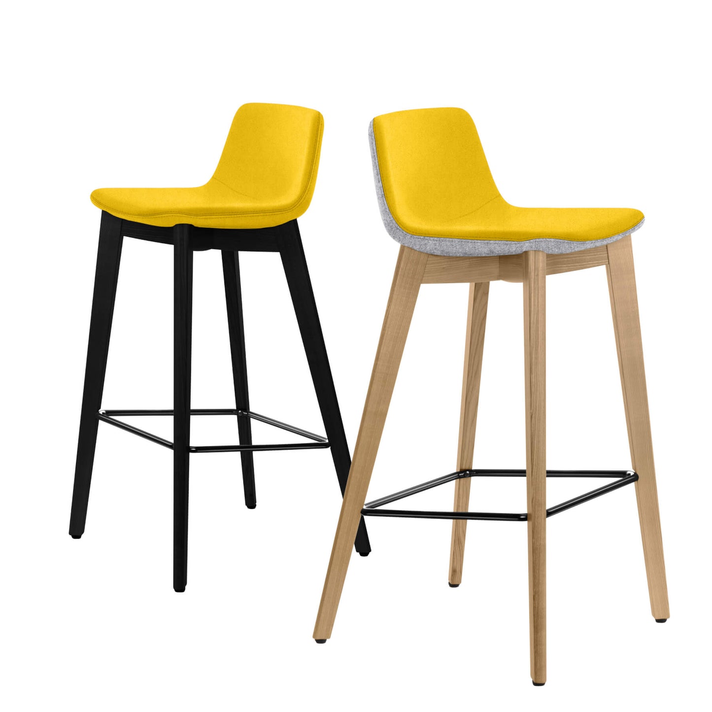 TWIST&amp;SIT bar stool | Solid wood frame, 735 mm seat height, wool cover VELITO