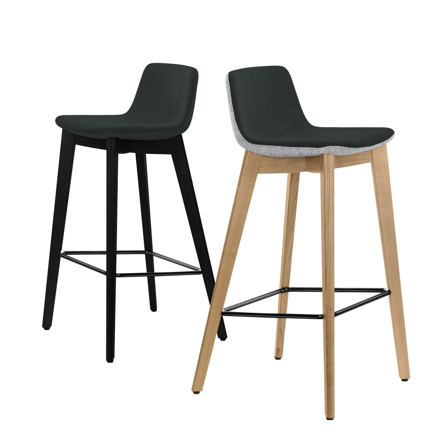 TWIST&amp;SIT bar stool | Solid wood frame, 735 mm seat height, wool cover VELITO