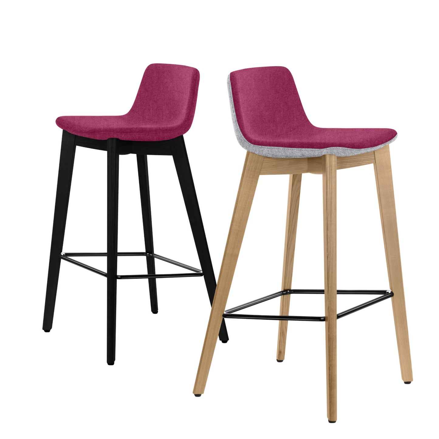 TWIST&amp;SIT bar stool | Solid wood frame, 735 mm seat height, wool cover VELITO