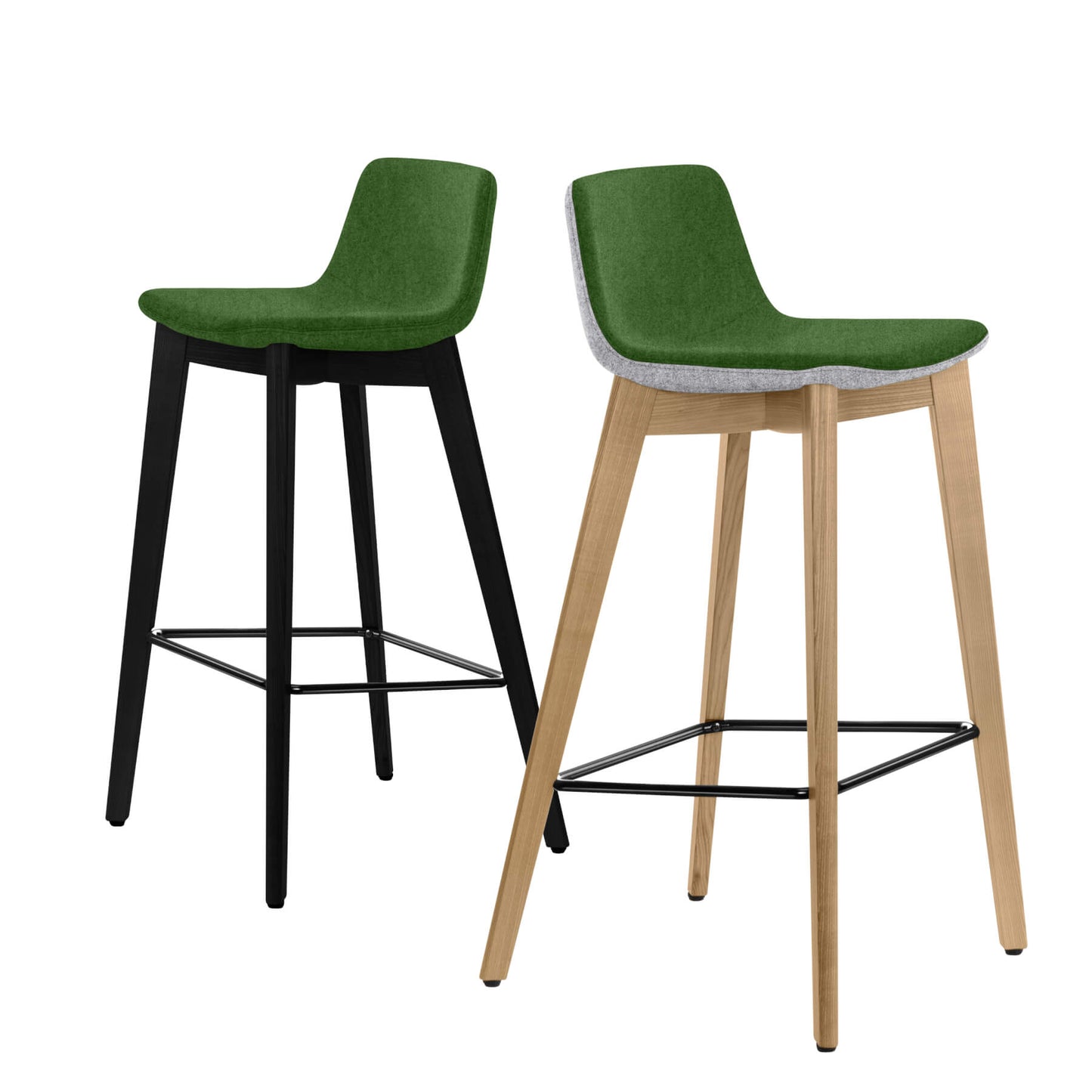 TWIST&amp;SIT bar stool | Solid wood frame, 735 mm seat height, wool cover VELITO