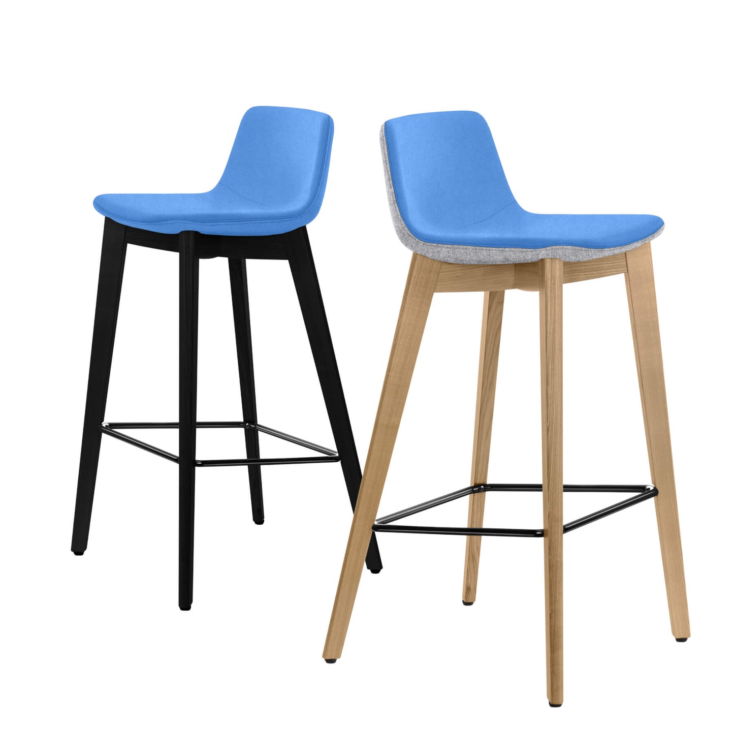 TWIST&amp;SIT bar stool | Solid wood frame, 735 mm seat height, wool cover VELITO