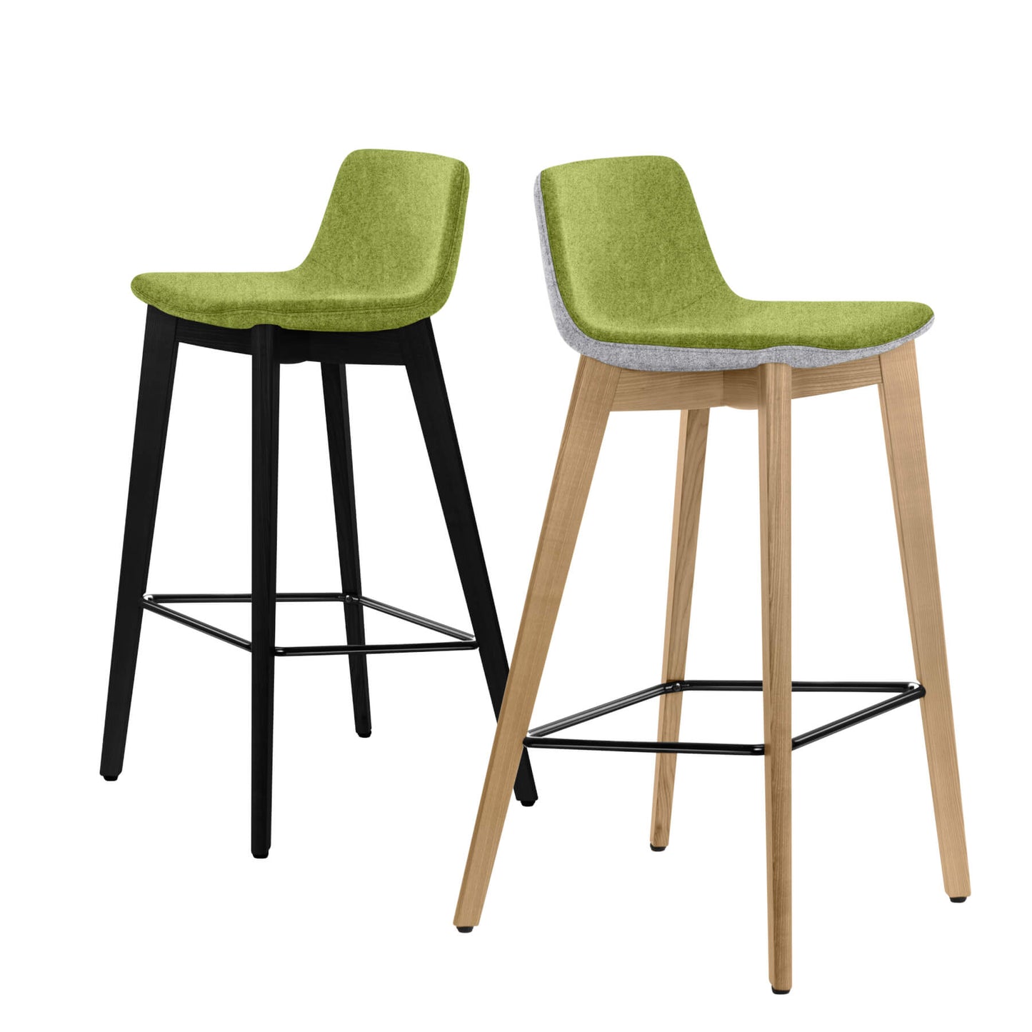 TWIST&amp;SIT bar stool | Solid wood frame, 735 mm seat height, wool cover VELITO