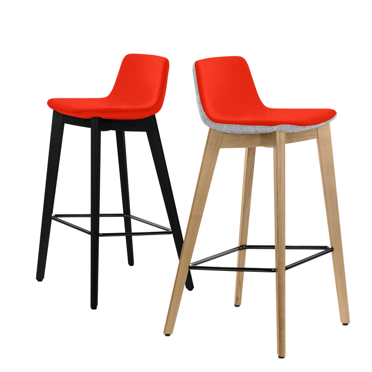 TWIST&amp;SIT bar stool | Solid wood frame, 735 mm seat height, wool cover VELITO
