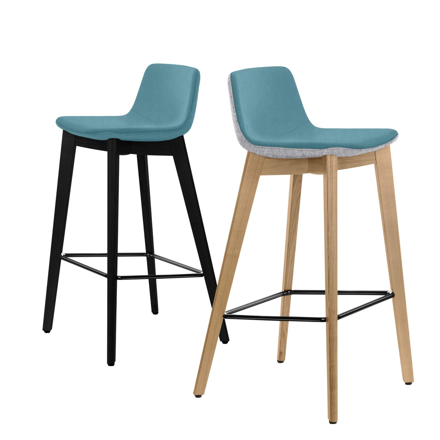 TWIST&amp;SIT bar stool | Solid wood frame, 735 mm seat height, wool cover VELITO