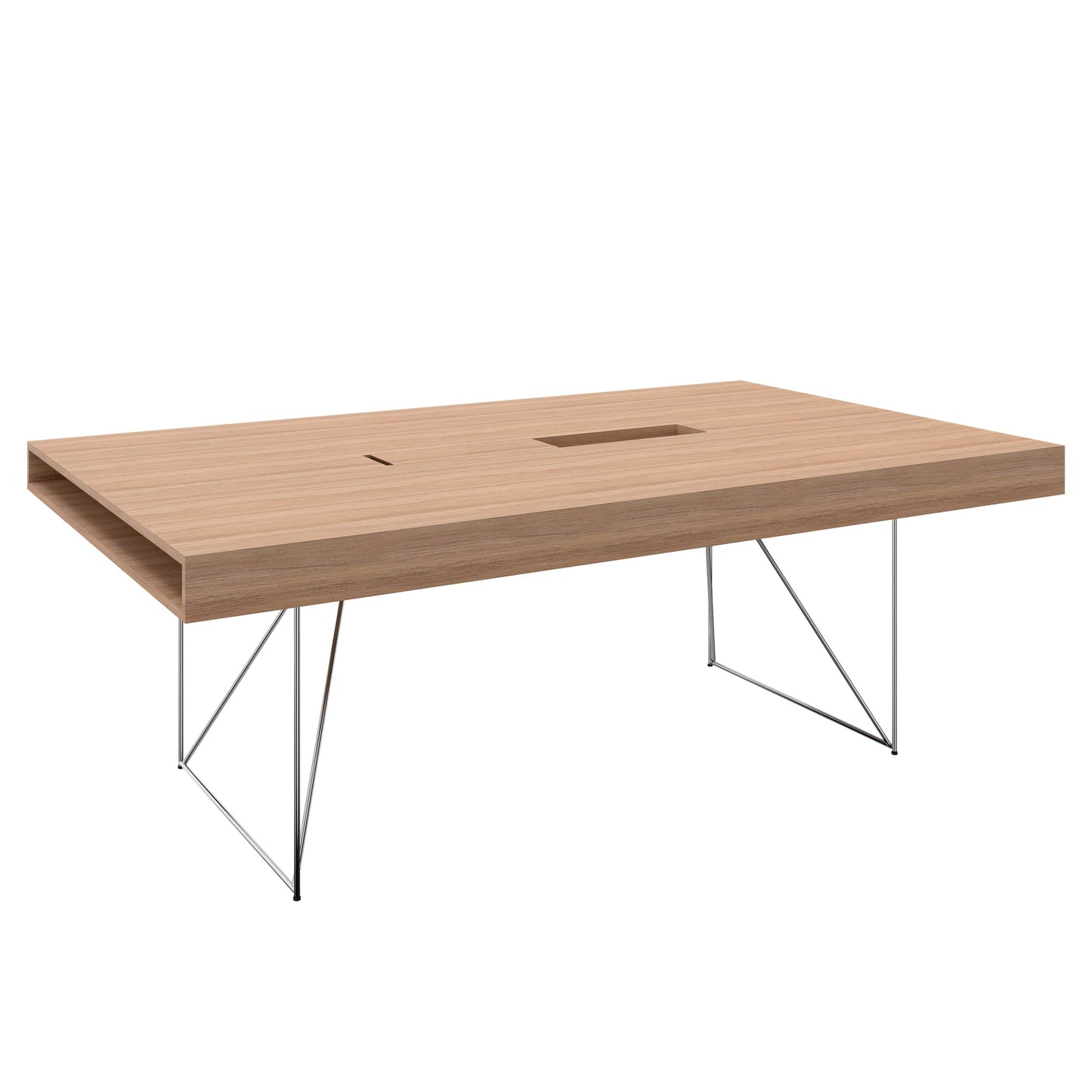 AIR conference table | Electrified, 2200 x 1300 mm (6 - 8 people), amber oak