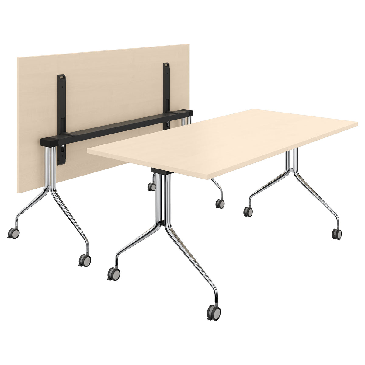 MARA - ARGO TILTING Conference table | mobile, foldable, 1600 x 800 mm, maple  - 1 Lightbox Main Image