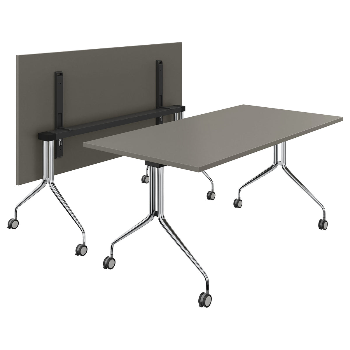 MARA - ARGO TILTING Meeting Table | Mobile, foldable, 1600 x 800 mm, Cubanit Grey  - 1 Lightbox Main Image