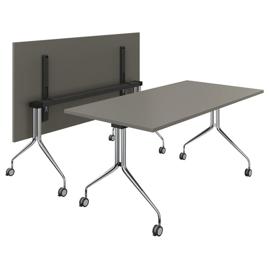 MARA LIBRO TILTING Konferenztisch | Rollbar, klappbar, 1600 x 800 mm, Cubanitgrau