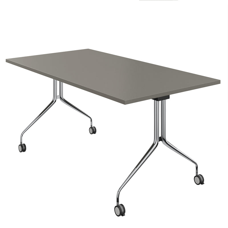 MARA - ARGO TILTING Meeting Table | Mobile, foldable, 1600 x 800 mm, Cubanit Grey  - 3 Main Image