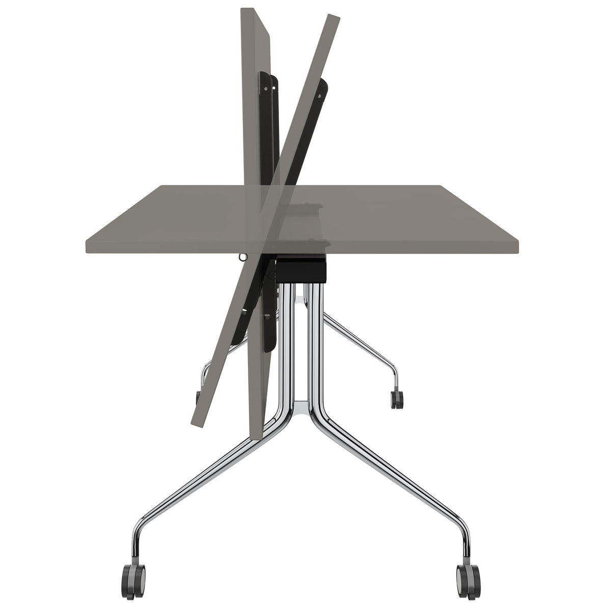 MARA - ARGO TILTING Meeting Table | Mobile, foldable, 1600 x 800 mm, Cubanit Grey  - 4 Lightbox Main Image