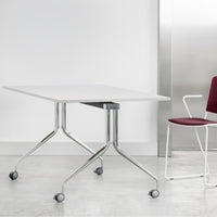 MARA LIBRO TILTING conference table | Rollable, foldable, 1600 x 800 mm, Cubanite gray