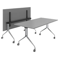 MARA LIBRO Table de conférence INCLINABLE | Enroulable, pliable, 1600 x 800 mm, gris perle