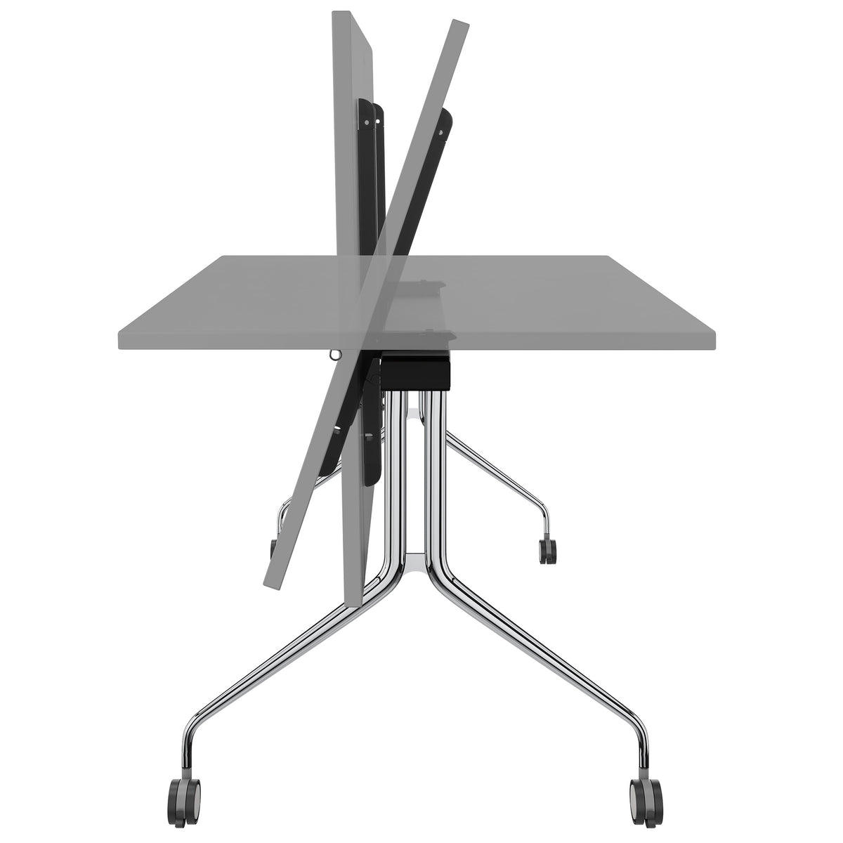 MARA - ARGO TILTING Conference table | Mobile, foldable, 1600 x 800 mm, Pearl gray  - 4 Lightbox Main Image