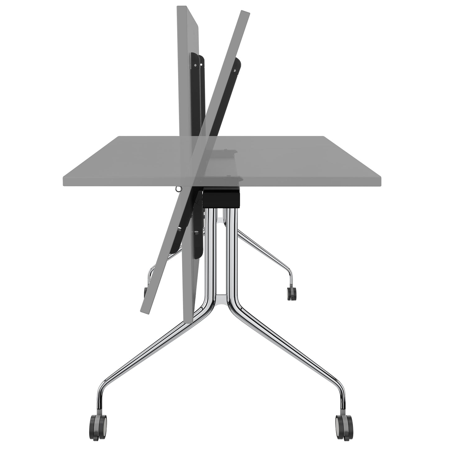 MARA LIBRO Table de conférence INCLINABLE | Enroulable, pliable, 1600 x 800 mm, gris perle