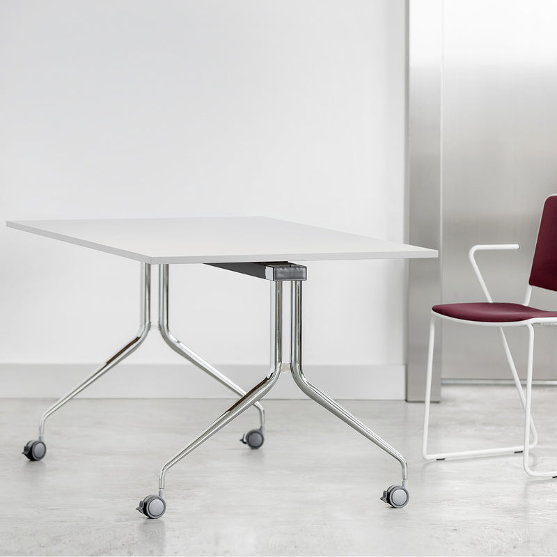 MARA - ARGO TILTING Besprechnungstisch | Rollbar, klappbar, 1600 x 800 mm, Weiß - 12 Main Image