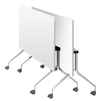 MARA LIBRO TILTING Konferenztisch | Rollbar, klappbar, 1600 x 800 mm, Weiß