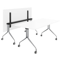 MARA LIBRO TILTING Konferenztisch | Rollbar, klappbar, 1600 x 800 mm, Weiß