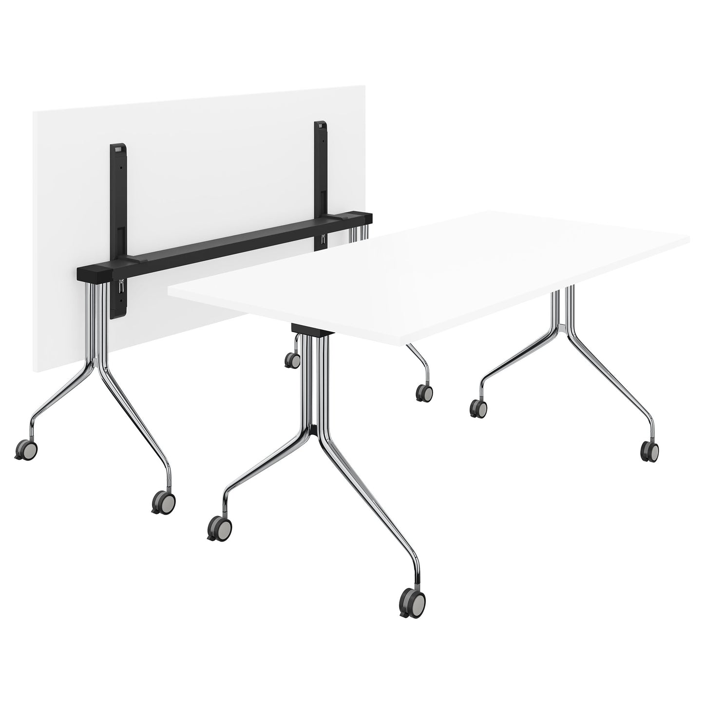MARA - ARGO TILTING Conference table | Rollable, foldable, 1600 x 800 mm, white