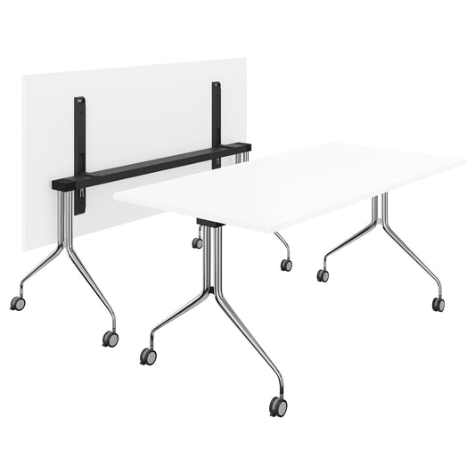 MARA - ARGO TILTING Conference table | Rollable, foldable, 1600 x 800 mm, white