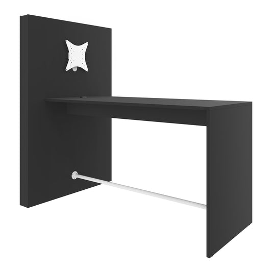 Table de réunion MEDIAWALL | Présentation multimédia, support d'écran, prise intégrée, 1932 x 1200 mm, anthracite