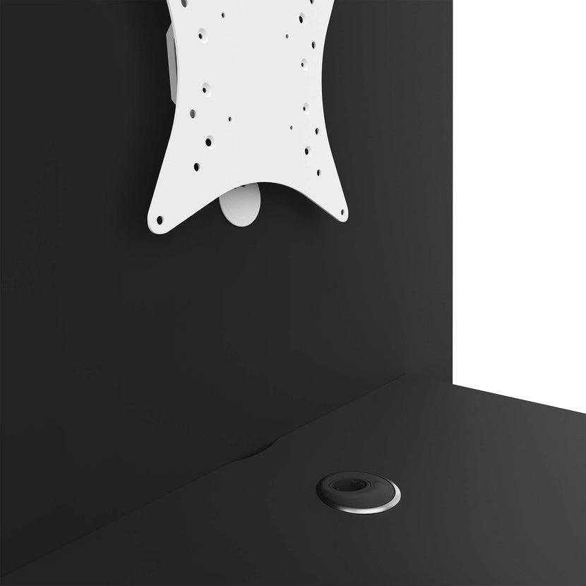 MEDIAWALL meeting table | Multimedia presentation, monitor holder, integrated socket, 1932 x 1200 mm, anthracite