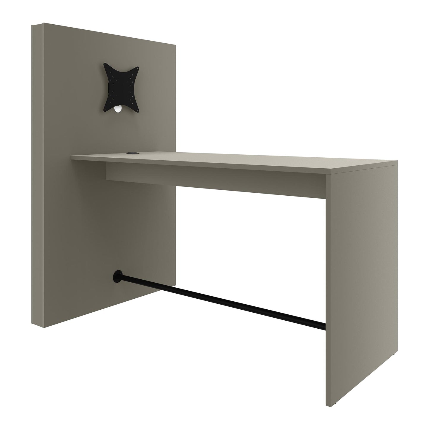 MEDIAWALL meeting table | Multimedia presentation, monitor holder, integrated socket, 1932 x 1200 mm, Cubanite gray