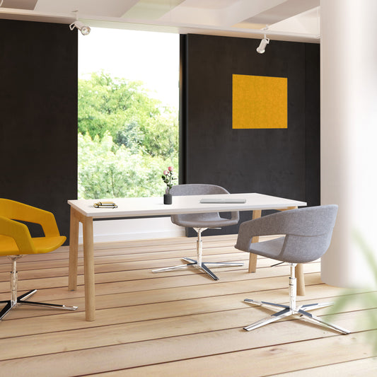 NOVA WOOD Besprechungstisch | Massivholz-Gestell, 1800 x 800 mm, Weiss