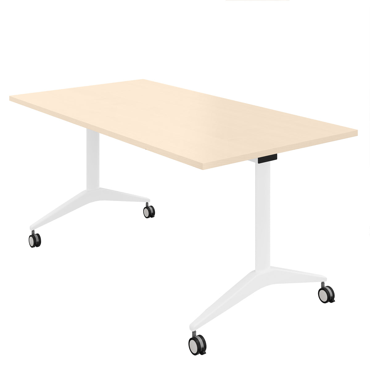 MARA - SAVIO TILTING Folding table | mobile on castors, foldable, 1600 x 800 mm, maple  - 2 Lightbox Main Image