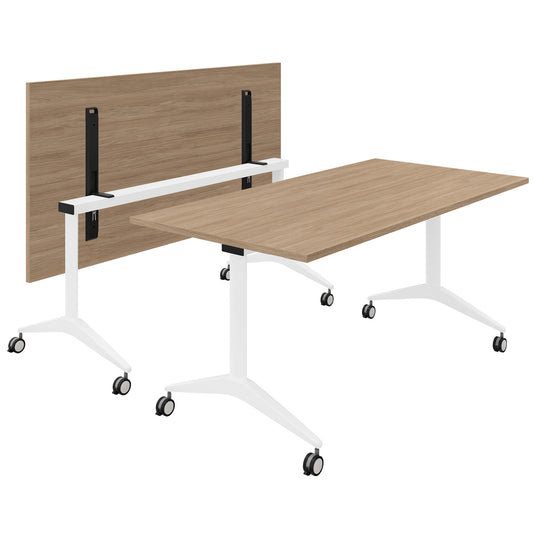 MARA SAVIO TILTING Klapptisch | Rollbar, klappbar, 1600 x 800 mm, Bernsteineiche