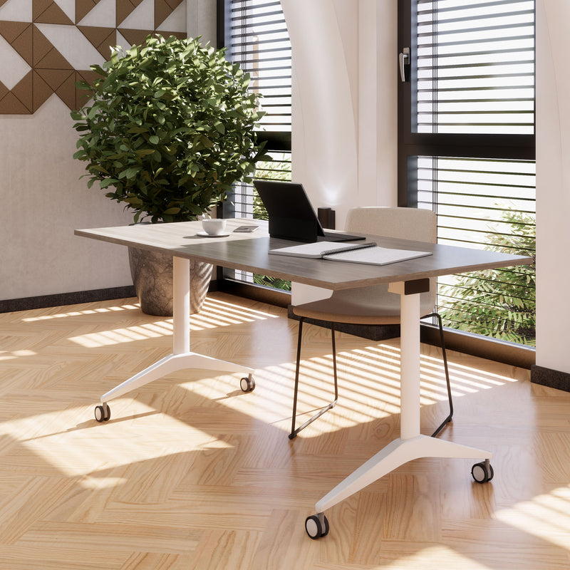 MARA - SAVIO TILTING Klapptisch | Rollbar, klappbar, 1600 x 800 mm, Nordeiche grau - 1 Main Image