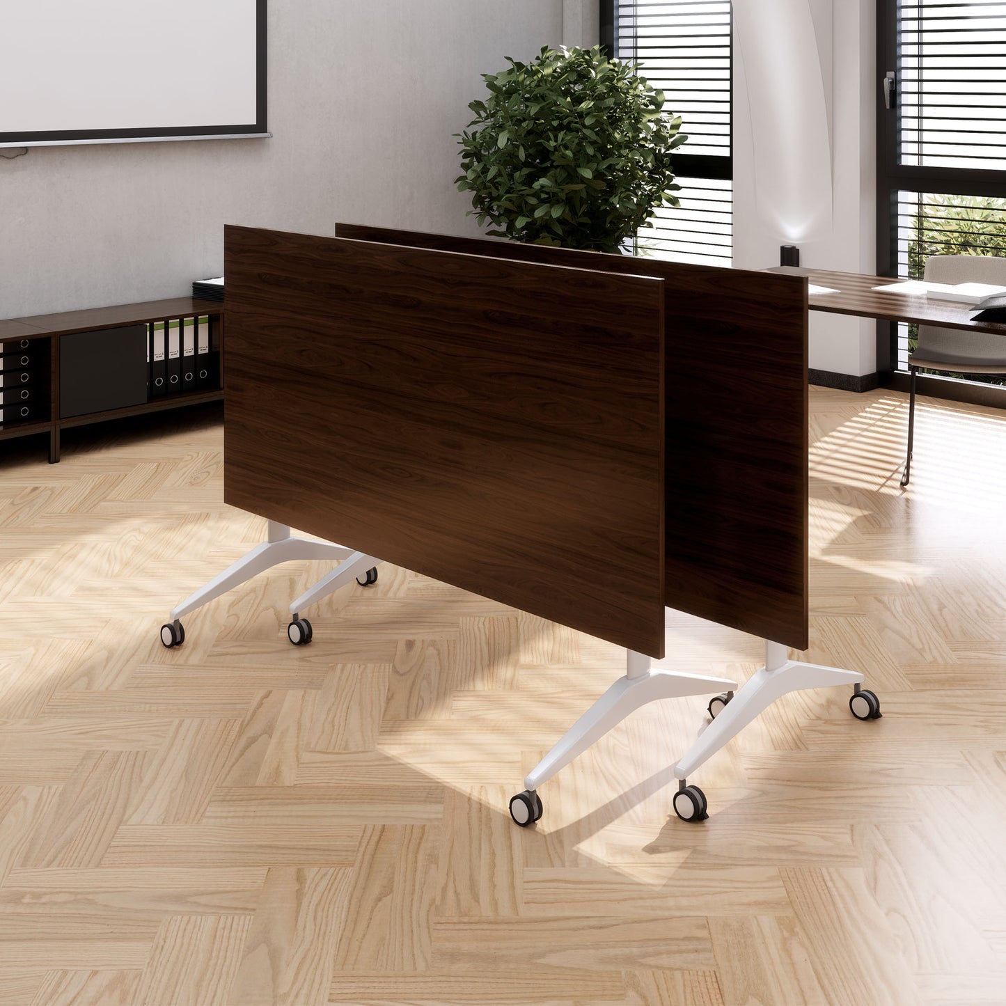 MARA SAVIO TILTING Klapptisch | Rollbar, klappbar, 1600 x 800 mm, Nussbaum