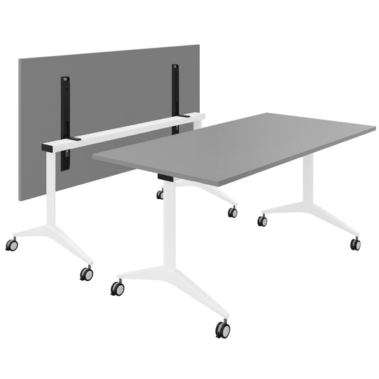 MARA SAVIO TILTING Klapptisch | Rollbar, klappbar, 1600 x 800 mm, Perlgrau