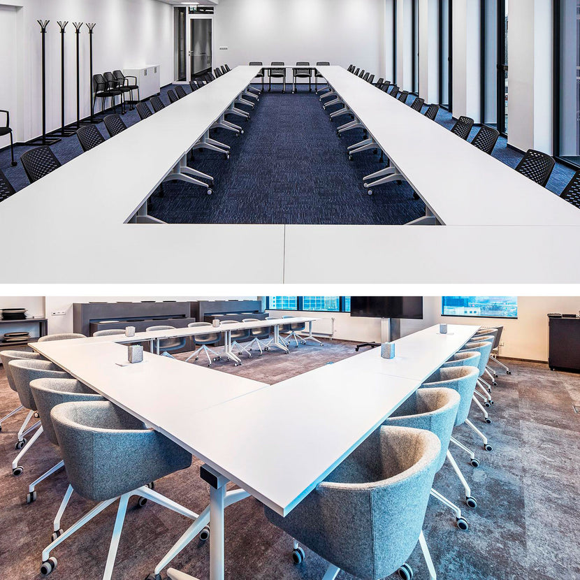 MARA - SAVIO TILTING Klapptisch | Rollbar, klappbar, 1600 x 800 mm, Weiß
